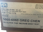 PPG POWDER COATING 40 LBS, MEDIUM GRAY TEXT SD SUPER