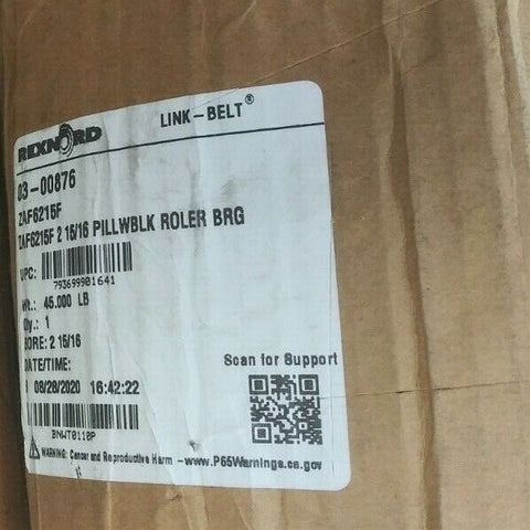 (1) Nuevo Rexnord ZAF6215F Roller Bearing Pillow Block 03-00876