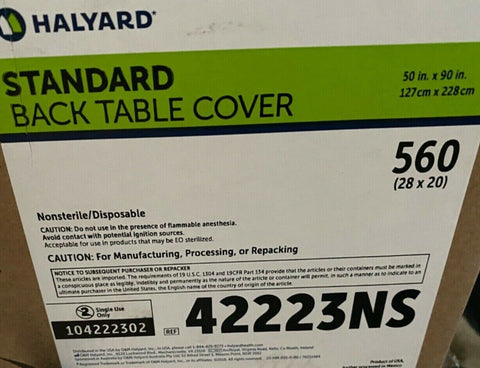 Halyard Salud 42223NS Estándar Espalda Mesa Cubierta,sin Esterilizar 1 120