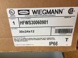 WIEGMANN IP66 WINDOW Enclosure, 30" X 24" X 12" HFWS30060981 TYPE 4