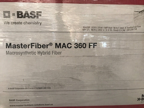 Basf masterfiber mac 360 ff Macrosyhthetic hybrid fiber 5 bags 5lbs each
