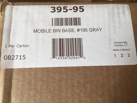 24" x 36-1/2" Gray Mobile Bin Base, Rubber Mat & Handle Kit 395-95