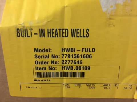120V Hatco HWBI-FULD Standard Watt Insulated Single Drop In Hot
