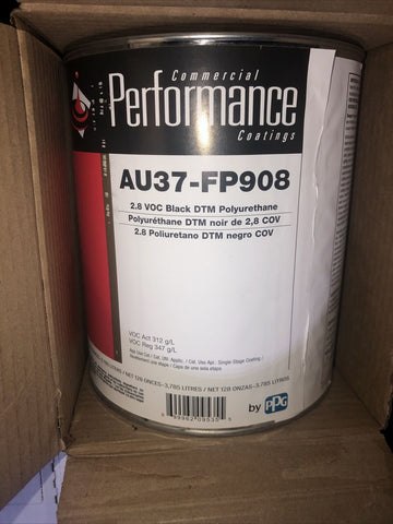 2 Cans - PPG AU37-FP908 2.8 VOC Black DTM POLYURETHANE COATINGS 128 Oz NEW