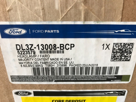 GENUINE OEM Headlamp Assembly Driver 2009-14 Ford F150 Halogen Clear DL3Z13008B
