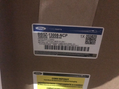 Genuine OEM FORD Headlamp Assembly BB5Z-13008-NCP