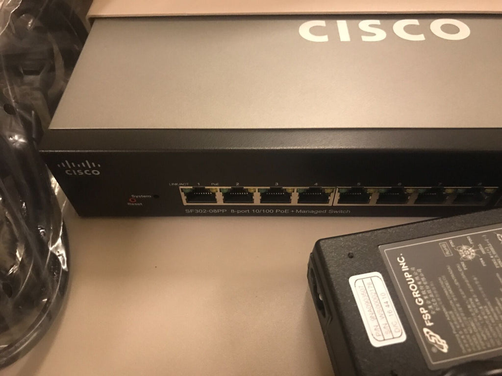SIMPLE NETWORK BOX ASSEMBLY CISCO SF302-08PP AND ACCESSORIES | Mega...
