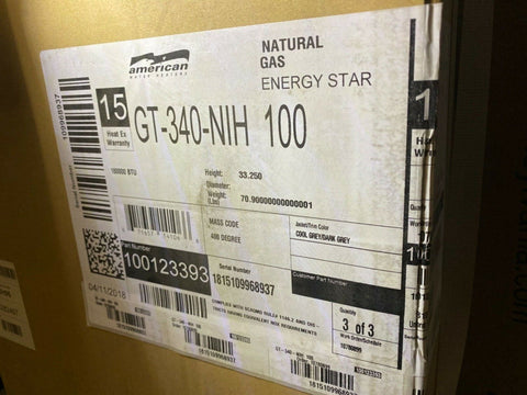 NEW American GT-340-NIH Condensing Ultra-Low NOx Indoor Tankless Water Heater