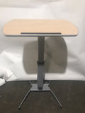 MUST Sit Stand Desktop Computer Desk, ADJUSTABLE MAPLE TOP , GREY BASE