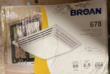 BRAND NEW BROAN NuTone 678 Ventilation Fan and Light Combo for Bathroom