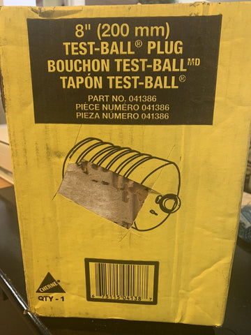 NEW Cherne 041386 8" Test-Ball Plug