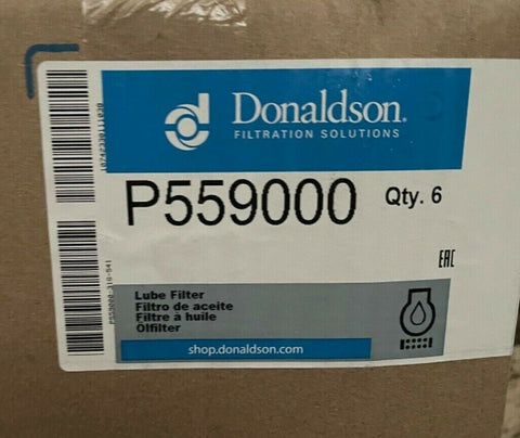 Genuine DONALDSON P559000 Oil Filter 6 Pack Cummins ISX 4367100 Free Shipping