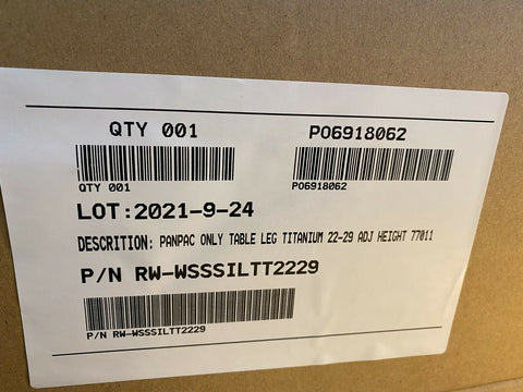 BRAND New Panpac Table Leg Titanium 22-29 Adj Height 77011 RW-WSSSILTT2229