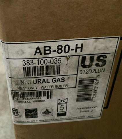 NEW AquaBalance Series 2 Residential Gas Boiler 80 Natural Gas Part #W383100035