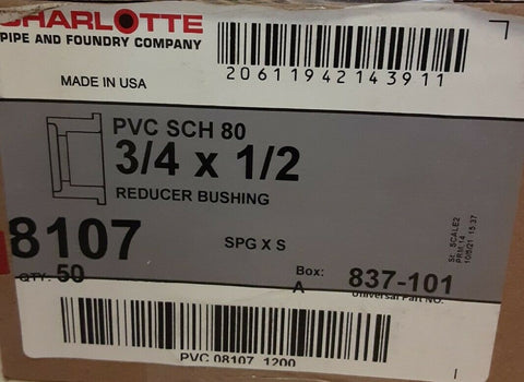 BRAND NEW charlotte reducer bushing 8107,837-101 (50 per lot)