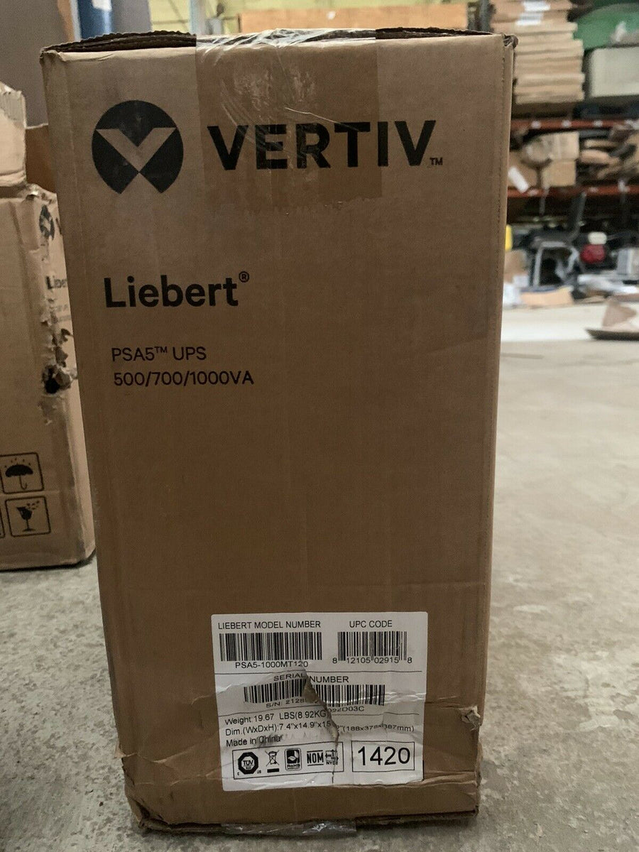 NEW Vertiv Liebert PSA5 UPS 1000VA Line Interactive AVR Tower (PSA5...