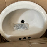 (6) ES PRO ROUND 19" DROP-IN LAVATORY SINK WHITE