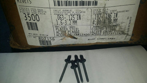 3500CT BREAKSTEM STEEL BLACK POP Rivets 3/16 x .063 X 125 DOME HD STEEL PLATED-Mega Mart Warehouse-Ultimate Unclaimed Freight Buyer and Seller Specialists