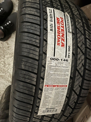 (1) New Bridgestone Potenza Re980as  - 275/40r19 Tires 2754019 275 40 19