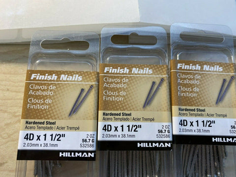BRAND NEW Hillman 4D 1-1/2 in.   Finishing Polished Steel Nail Large  Set Of 6