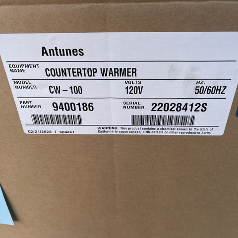 ANTUNES COUNTERTOP COOKER & WARMER CW-100, 9400186 SHIPS FREE