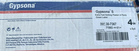 30-7367 GYPSONA S Bandages and Splints, Extra Fast Setting, 4' x 5 yd. Size NEW