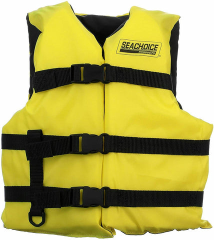 (6) SEACHOICE Yellow Youth Sized Type III PFD Safety, Life & Ski Vest for Boats-Mega Mart Warehouse