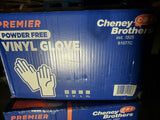 CHENEY BROTHERS PREMIER POWDER FREE VINYL GLOVES FOOD GRADE SMALL 1,000 CASE BOX-Mega Mart Warehouse-Ultimate Unclaimed Freight Buyer and Seller Specialists