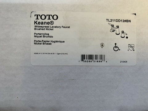 NEW Toto Keane Widespread Lavatory Faucet, Brushed Nickel TL211DD12#BN