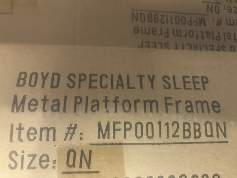 BOYD Rest Rite 14 in. Queen Metal Platform Bed Frame WITH COVER MFP00112BBQN-Mega Mart Warehouse-Ultimate Unclaimed Freight Buyer and Seller Specialists