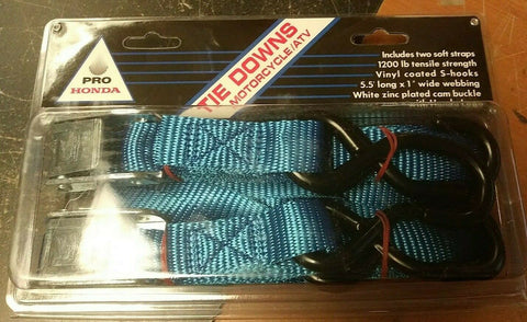 (1) NEW Honda Motorcycle Tie Downs W/ Soft Ties. Blue 09L00-YXB-10TDL-Mega Mart Warehouse-Ultimate Unclaimed Freight Buyer and Seller Specialists