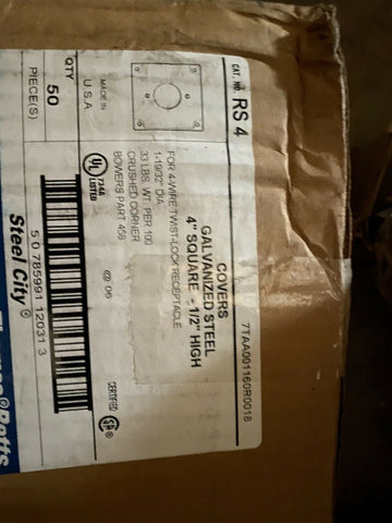BRAND NEW Thomas And Betts RS-4 30 RS430 Galvanized Steel Cover (Pack of 50 )