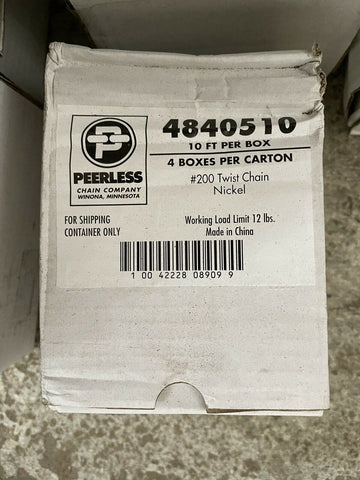 Peerless #200 Twist Chain with 4 S-Hooks, 10 Feet (4 BOXES PER CASE)-Mega Mart Warehouse