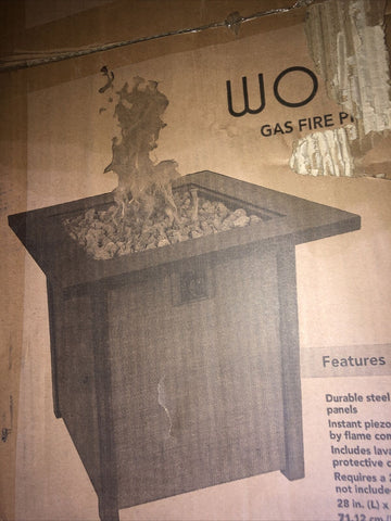 Bond Woodleaf Gas Fire Pit Brown 28 Inch Square NEW-Mega Mart Warehouse-Ultimate Unclaimed Freight Buyer and Seller Specialists