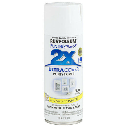 (1 CASE OF 6) Rust-Oleum Painter's Touch 2X Ultra Cover 12 Oz Flat White 249126-Mega Mart Warehouse-Ultimate Unclaimed Freight Buyer and Seller Specialists