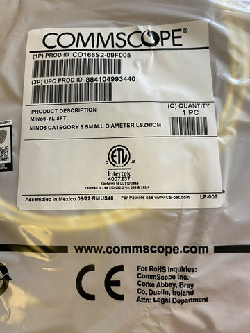 BRAND NEW CO166S2-09F005 COMMSCOPE INTERTEK 4007237