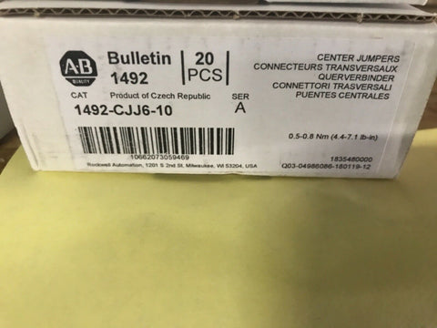 New AB Allen Bradley 1492-CJJ6-10 Center Jumpers 20 pcs-Mega Mart Warehouse-Ultimate Unclaimed Freight Buyer and Seller Specialists