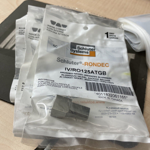 (7) Schluter IV/RO125ATGB Rondec In Corner 1/2" Alum Brush Nickel