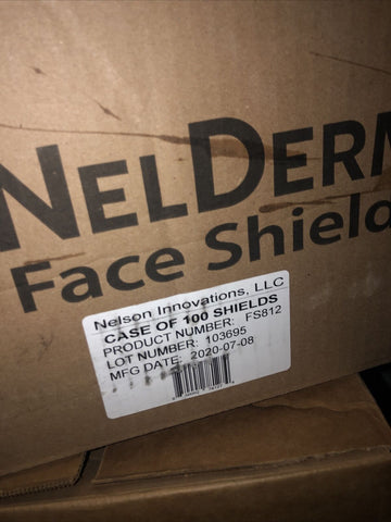 NELSON NELDERM FACE SHIELDS FS812 CASE OF 100 NEW-Mega Mart Warehouse-Ultimate Unclaimed Freight Buyer and Seller Specialists