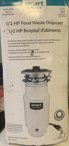 NEW Smart Choice 1/2 HP Food Waste Disposer 2600 RPM Slime Fit