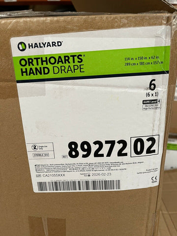 (6/CASE) Halyard Drapes, Orthoarts Hand Drape 89272 Sterile, 114" x 150"