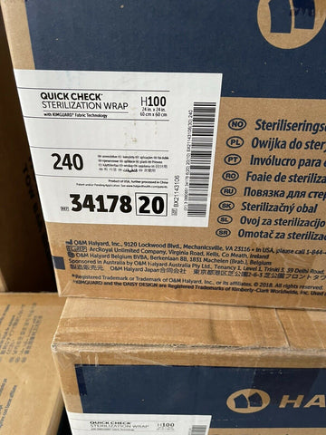HALYARD QUICK CHECK STERILIZATION WRAP H100, 34178 (CASE OF 240) *FREE SHIPPING*