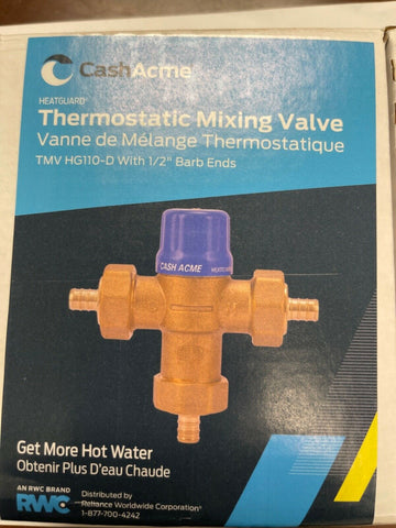 NEW Cash Acme 24506 HG110-D 1/2" Thermostatic Mixing Valve