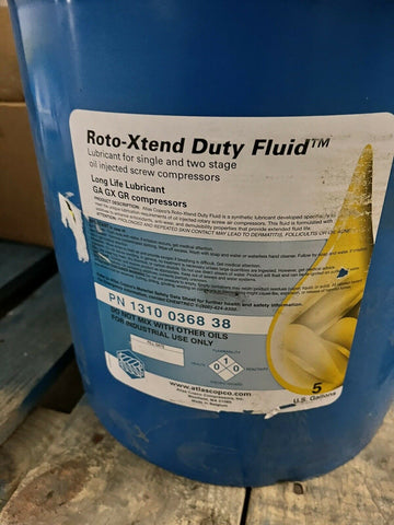 Atlas Copco Roto-Xtend Duty Oil, 5 Gal Pail, Long Life Lubricant 1310 0369 38