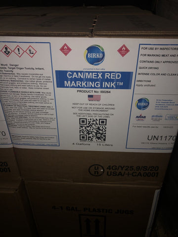 Birko Meat Marking Ink 100264 Red - 4 Gallons-Mega Mart Warehouse-Ultimate Unclaimed Freight Buyer and Seller Specialists