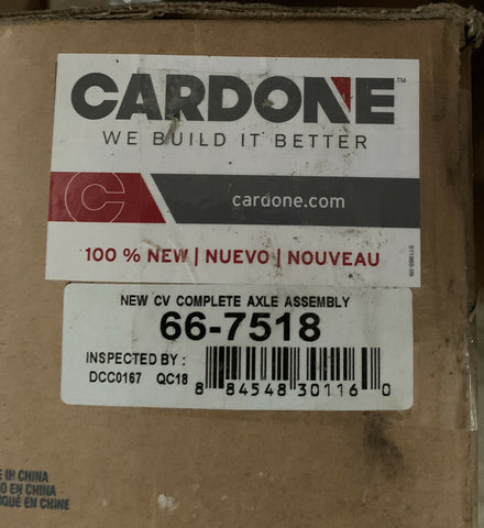 NEW CV Axle Assembly Cardone 66-7518