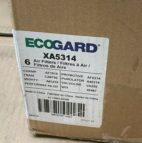 BRAND NEW Air Filter Ecogard XA5314.  ( Lot Of 6 )  CHAMP AF1519