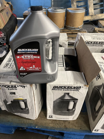(3)QuickSilver Marine Lubricant Premium 2-Stroke Outboard Oil 1Gal 92-858022Q01