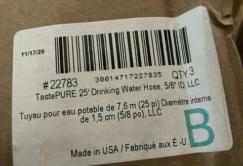 NEW (BOX OF 3) Camco 22783 TastePURE 25' - 5/8" BPA Free Drinking Water Hose-Mega Mart Warehouse