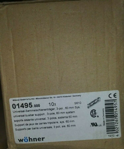 (10) NEW Wöhner Busbar support 3-p 01 495 – 4021267014957: Number of poles 3-Mega Mart Warehouse-Ultimate Unclaimed Freight Buyer and Seller Specialists